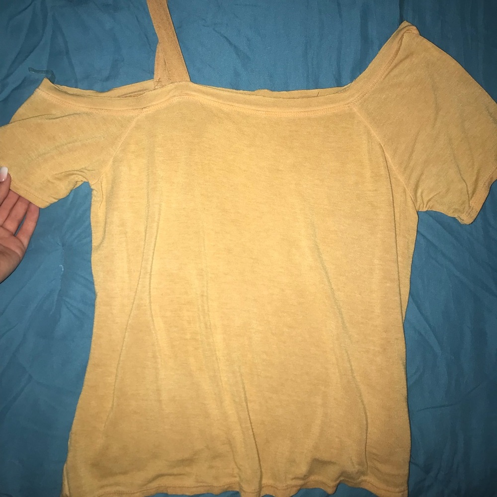 off shoulder yellow top